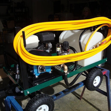 Gas Powered Spray Cart - view from other side