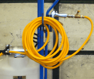 handtruck sprayer hose wraps around posts